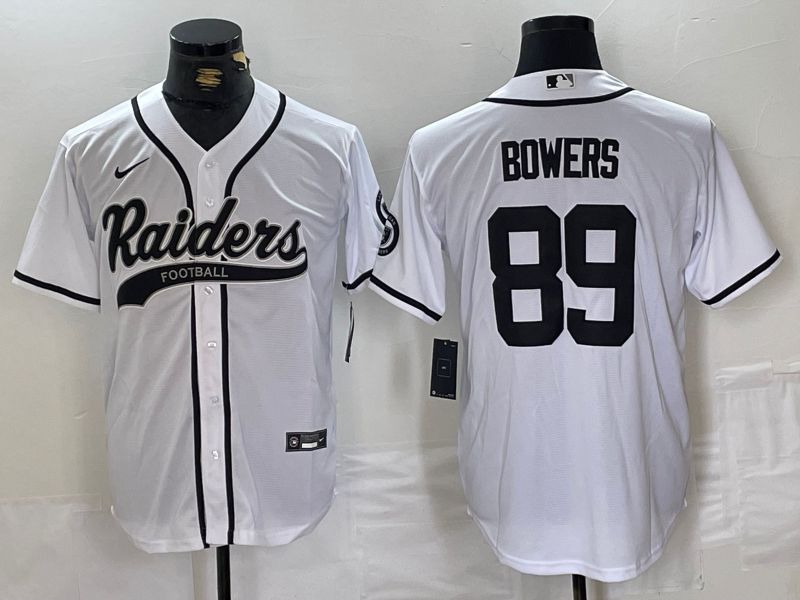 Men Oakland Raiders #89 Bowers White Joint Name 2024 Nike Limited NFL Jersey style 1->oakland raiders->NFL Jersey